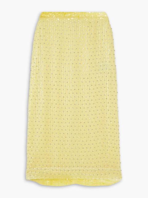 Erdem Mariana embellished crepe midi skirt