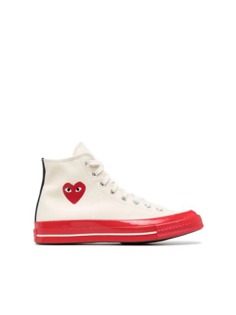 Comme Des Garçons CONVERSE HIGH 'CHUCK TAYLOR' SNEAKER RED SOLE - OFF WHITE