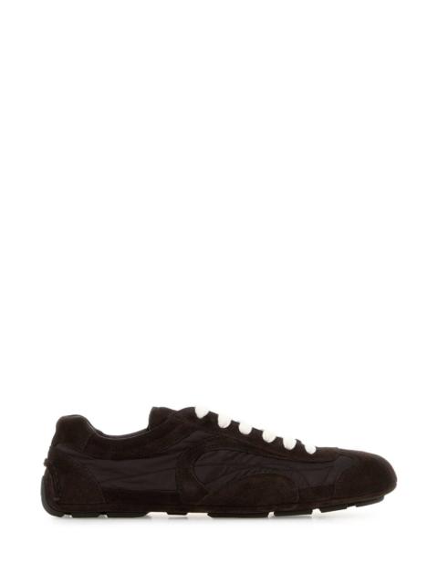 Prada Prada Women Brown Suede And Re-Nylon Montecarlo Re-Edition 2005 Sneakers