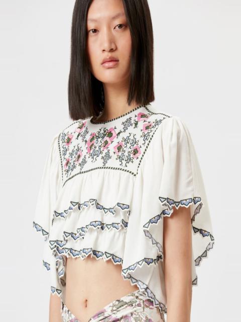 Isabel Marant Sana Embroidered Crop Top