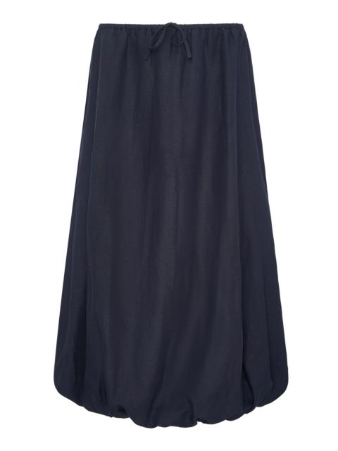onia Air Linen Bubble Maxi Skirt navy