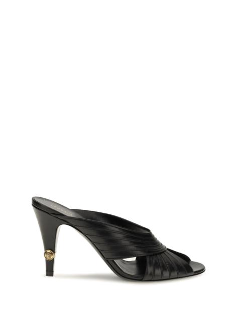 VERSACE JEANS COUTURE Versace Gianni Nappa Leather Mules Black/Gold