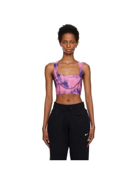 Off-White Pink Tie-Dye Sport Bra