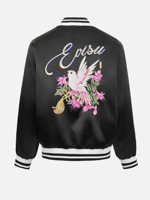 EVISU Hummingbird and Magnolia Flower Embroidery Loose Fit Souvenir Jacket