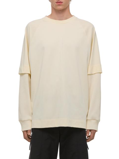 Helmut Lang Helmut Lang Double Layer Waffle Stitch Top in Winter White at Nordstrom