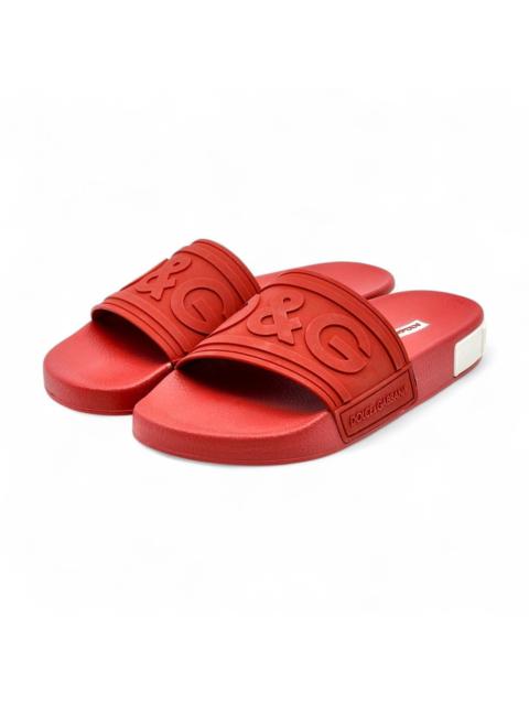 Dolce & Gabbana Saint Barth Rubber Pool Slides in Red EU 39 US 9