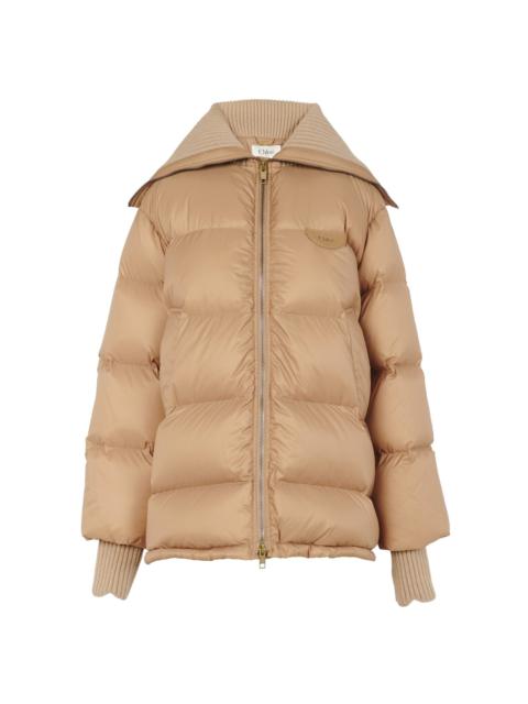 Chloé HIGH-NECK PUFFER JACKET IN SHINY NYLON