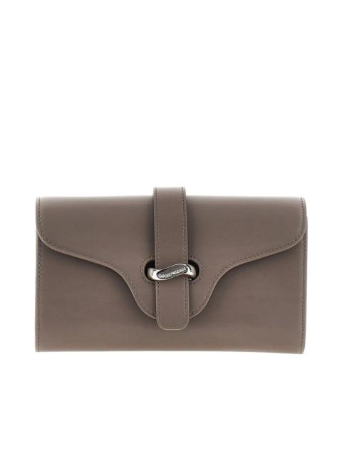 EMPORIO ARMANI Emporio Armani Leather Clutch With Chain Grey