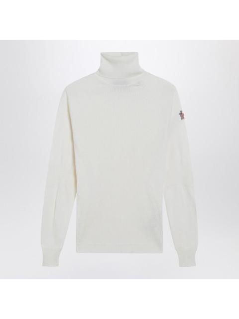 Moncler Grenoble Moncler Grenoble White Wool-Blend Turtleneck Sweater Women