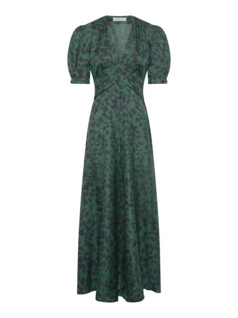 GABRIELA HEARST Larkin Maxi Dress in English Green Printed Silk