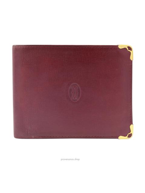 Cartier 6CC Bifold Wallet - Burgundy Calfskin Leather