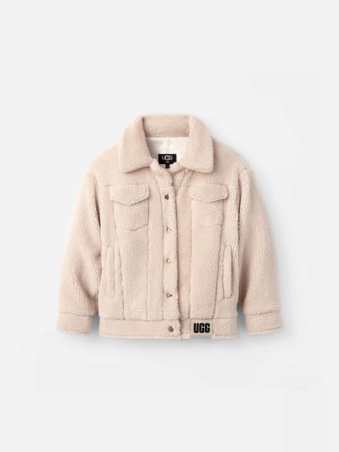 UGG ® Women's Frankie Sherpa Trucker Jacket Fleece/Recycled Materials in Natural Ii