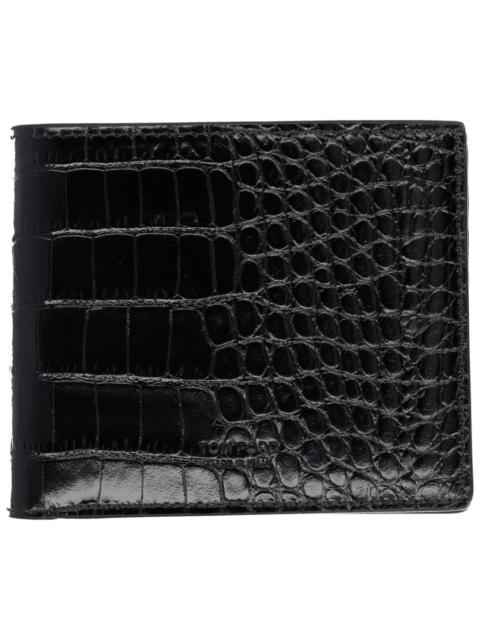 TOM FORD CROCODILE-EFFECT LEATHER "BI-FOLD" WALLET