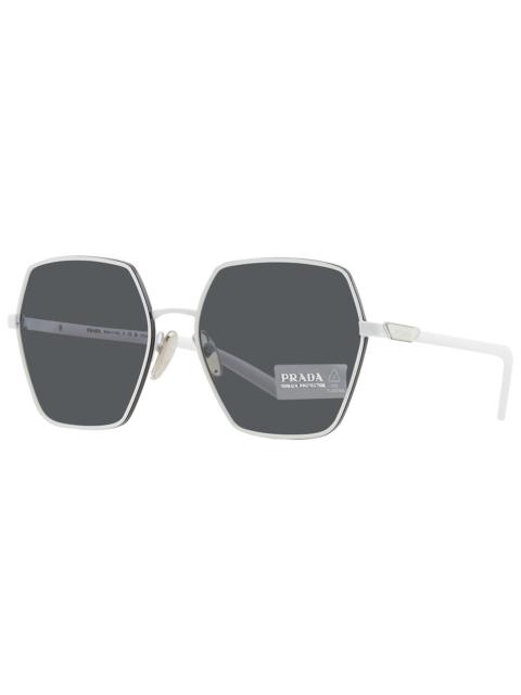 Prada Prada Polarized Dark Gray Square Ladies Sunglasses PR 56YS 4615Z1 58