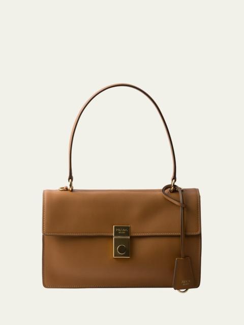 Prada Sound Medium Soft Leather Top-Handle Bag