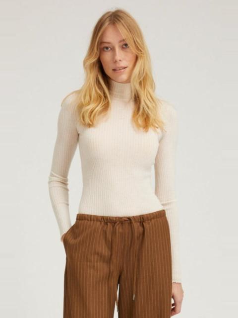 SPRWMN CHALK CASHMERE MOCK NECK