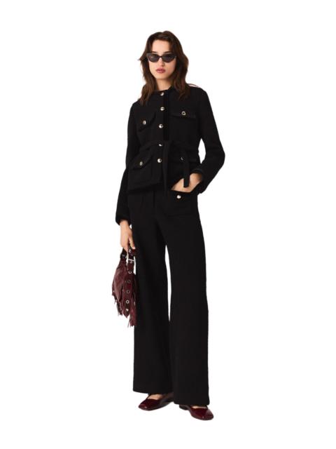 maje maje Long tweed jacket in Black at Nordstrom