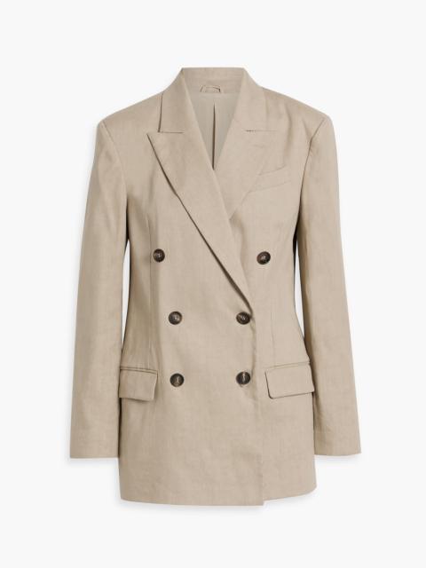 Brunello Cucinelli Double-breasted linen-blend blazer