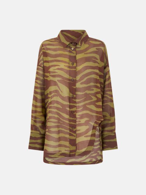 THE ATTICO DARK GREEN AND DARK BROWN SHIRT