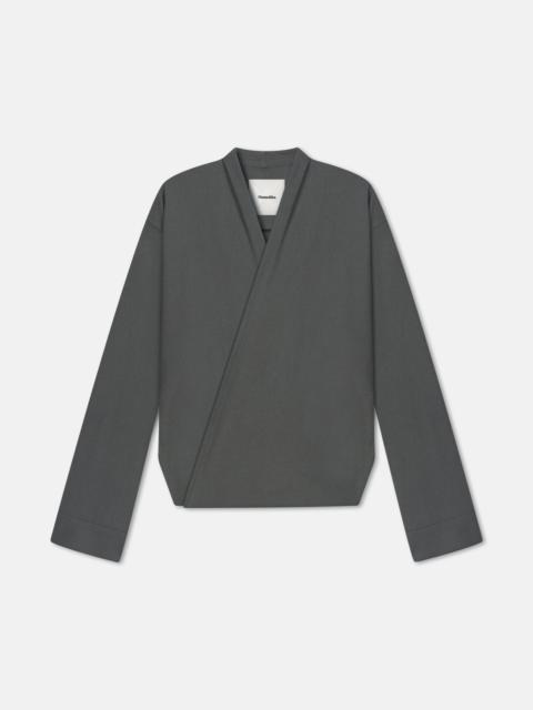 Nanushka Raw Silk Wrap Shirt