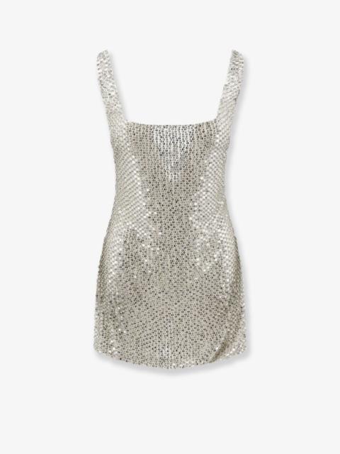 RETROFÊTE Retrofete Mini Dress with Sequins and Rhinestones Silver
