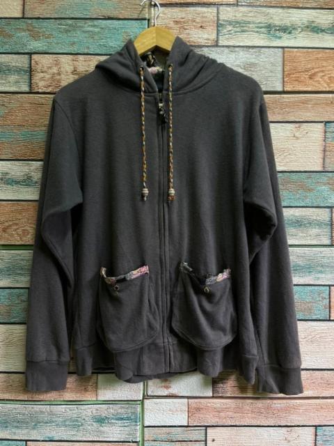 Other Designers Japanese Brand - SHARAKU Sakura Embroidery Full-Zip Hoodie Floral Hood Lining