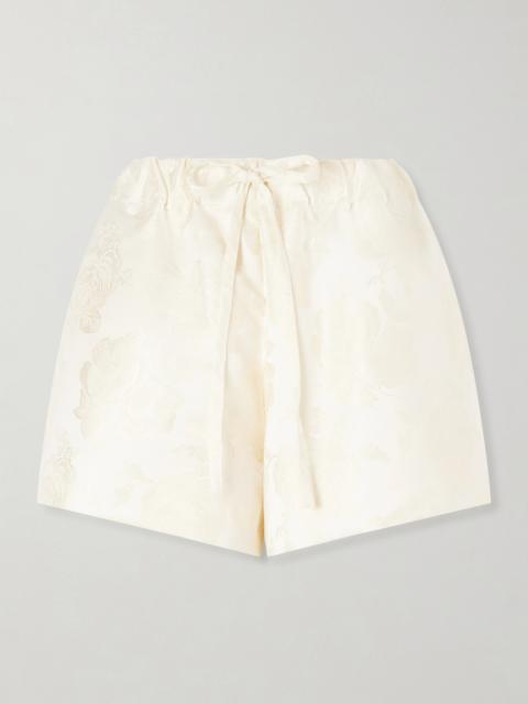 Simone Rocha Floral-jacquard Satin Shorts