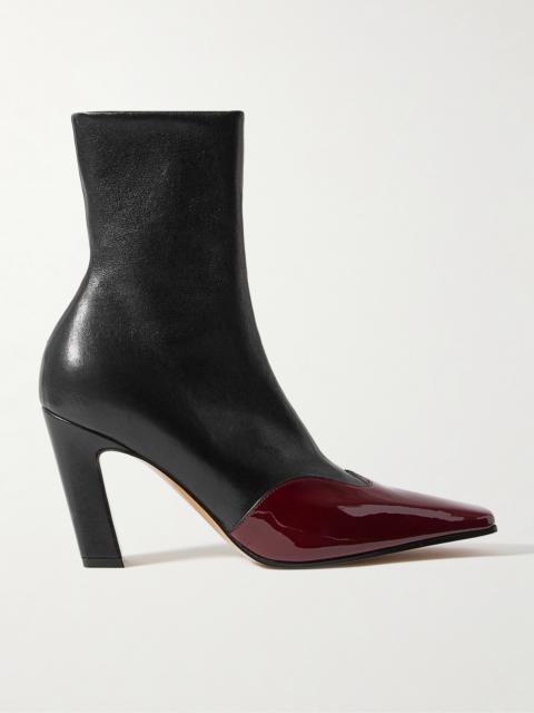 KHAITE Nevada Two-tone Leather Ankle Boots
