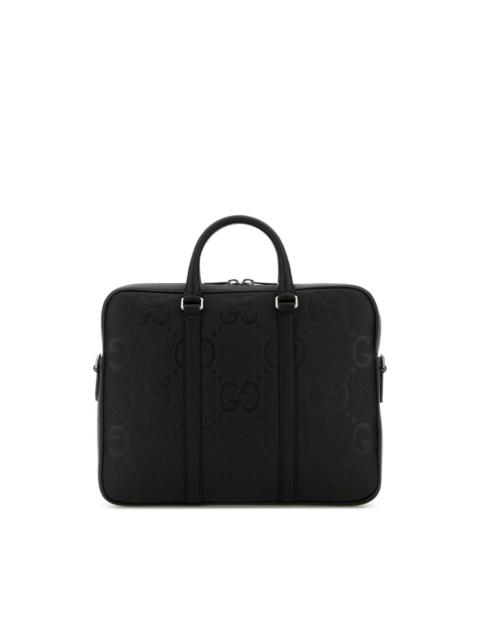 GUCCI Gucci Black Leather Briefcase