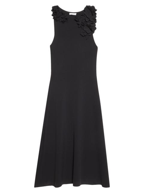 Altuzarra Altuzarra Woolfe Floral Appliqué Sleeveless Sweater Dress in 000001 Black at Nordstrom