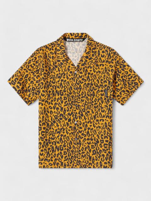 Palm Angels Cheetah Bowling Shirt Orange