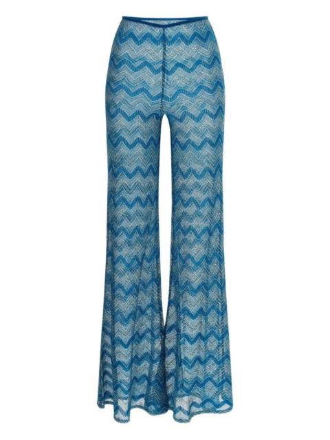 Missoni Missoni Women Flare Cover-Up Pants In `Zig Zag` Lamé Viscose