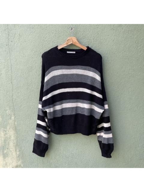 Other Designers Coloured Cable Knit Sweater - Vintage DOU DOU Striped Pullover Knitwear Sweater Jumper