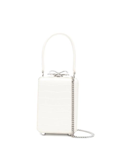 self-portrait micro crocodille-effect leather tote bag