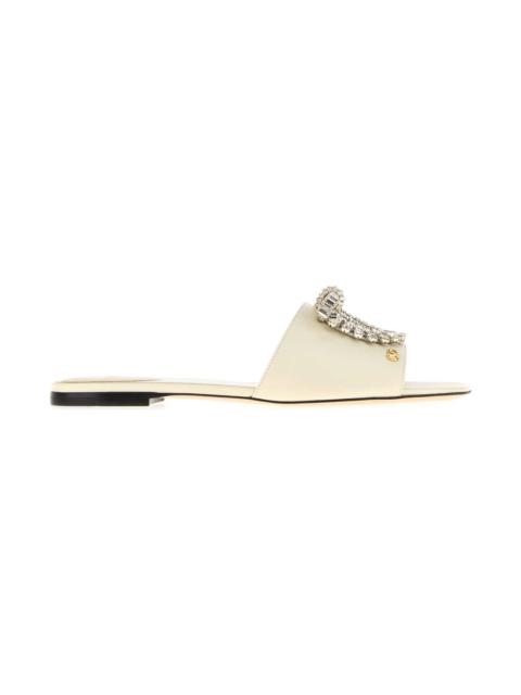 Valentino Ivory Leather Slippers