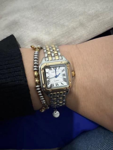 Other - Vintage 90s dial luxury style quartz silver gold watch