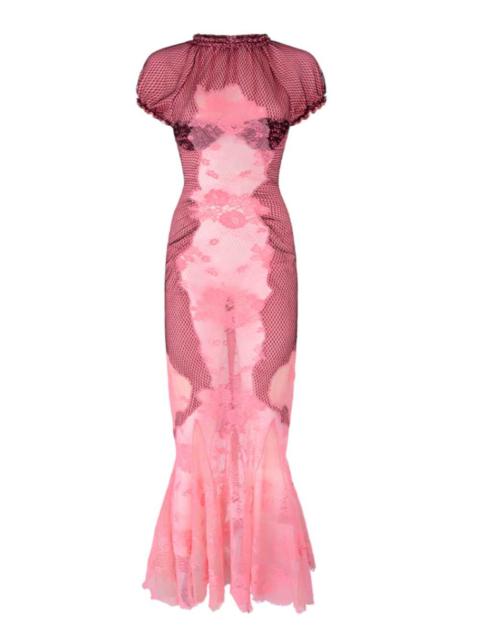 THE ATTICO The Attico Women Pink Lace Midi Dress