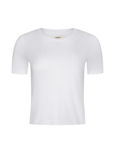 L'AGENCE Stormy Cropped Cotton Tee