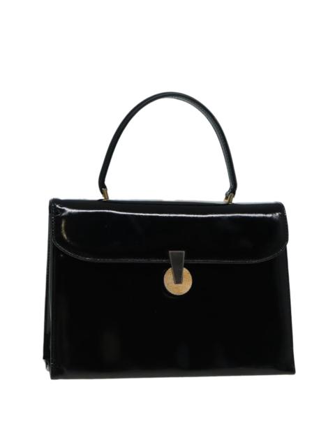 GUCCI GUCCI Hand Bag Enamel Black Gold