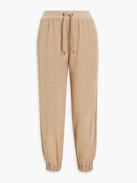 Brunello Cucinelli Bead-embellished cotton-gauze track pants