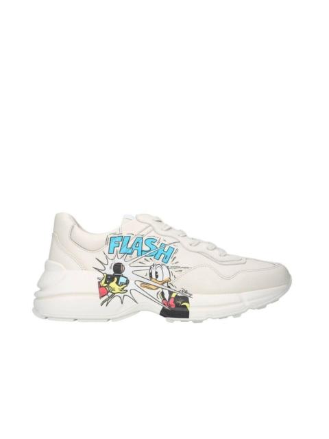 GUCCI Gucci x Disney Donald Duck Rhyton Leather Sneakers