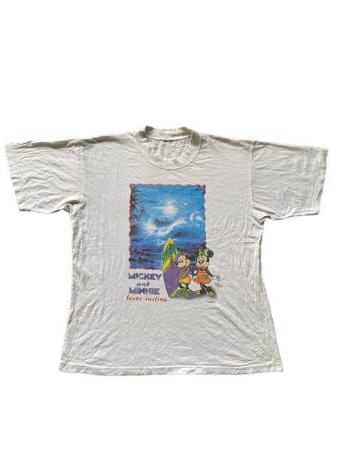 Other Designers Vintage - Vintage Mickey & Minnie Tshirt Loves Surfing