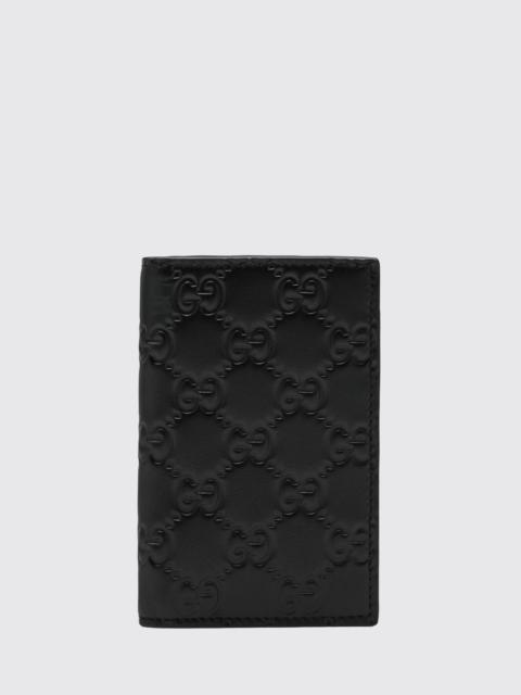 GUCCI Gucci Men Gg Emblem Embossed Leather Card Holder Gucci