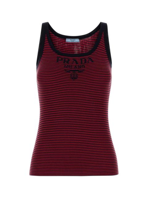 Prada Prada Women Embroidered Silk Tank Top