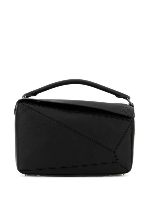Loewe Loewe Men Black Leather Large Puzzle Handbag