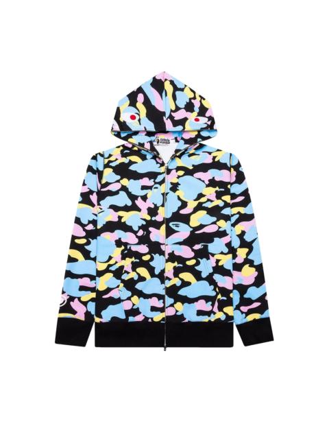 A BATHING APE® BAPE Multi Camo 2nd Shark Full Zip Hoodie 'Black'