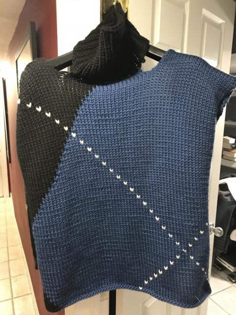 Scarf Turtleneck Half Sweater