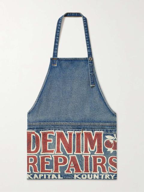 Logo-Print Denim Apron