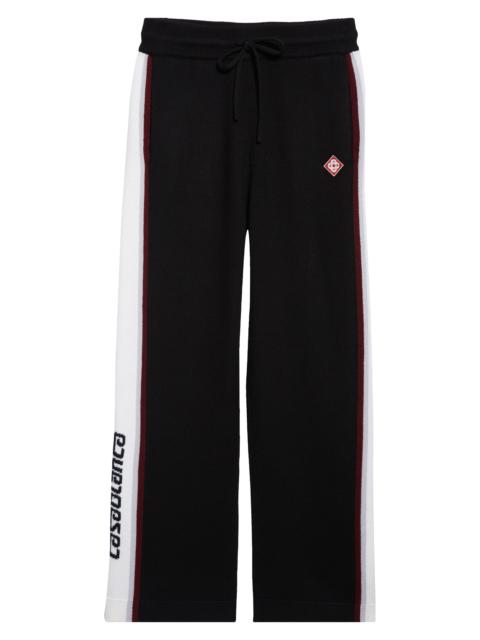 CASABLANCA Casablanca Stripe Merino Wool Knit Trousers in Black at Nordstrom