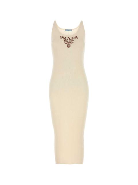 Prada Prada Women Cream Silk Dress